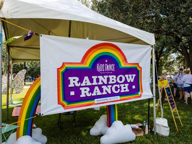Rainbow Ranch banner at the 2021 Come Out With Pride Orlando event