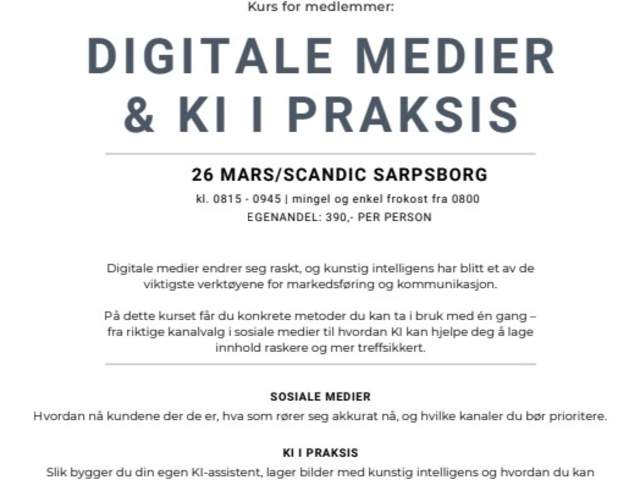 Kurs digitale medier og KI