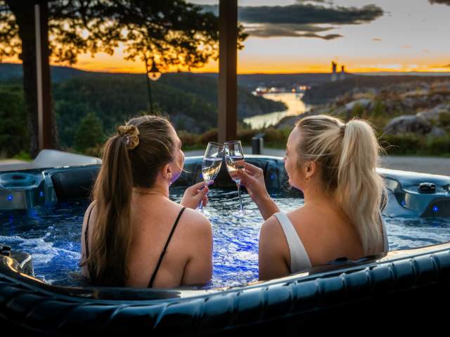 Boblebad på Fredriksten Hotell