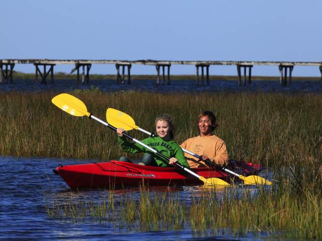 People kayaking on the OBX Eco Adventure