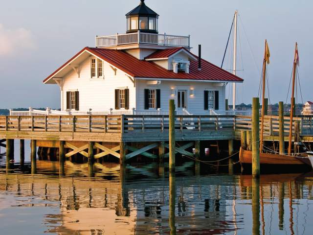 A building on the water on the Outer Banks