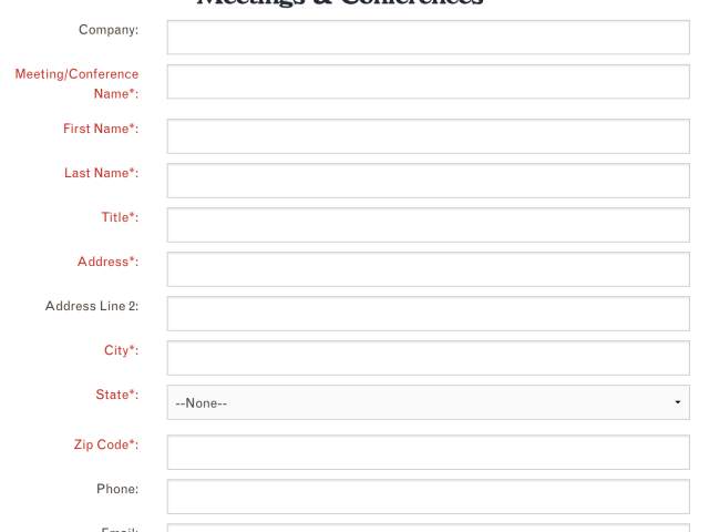 Meetings & Conferences Form