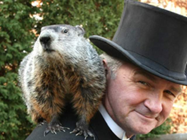phil the groundhog and handler