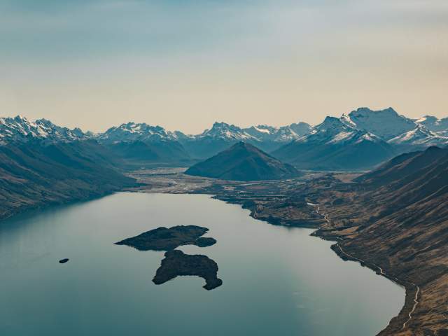 Glenorchy From Above with Air Milford in winter