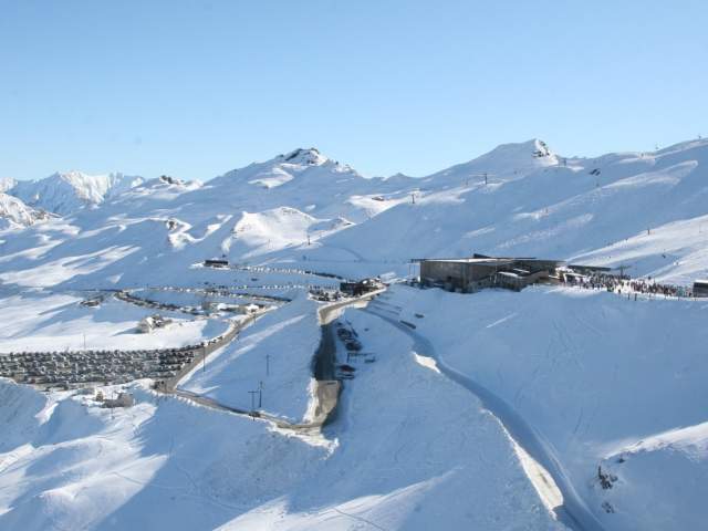 Coronet Peak aerial view over the ski field