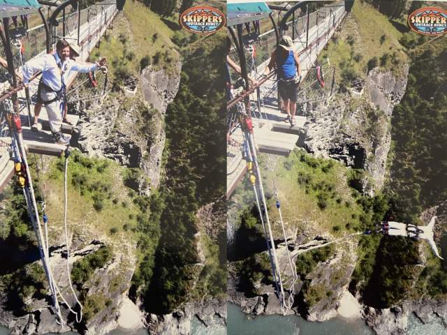 DK getting acquainted with some of the activities on famils. Note - his jump master was ex-Ice Black and local legend Graham Glass.