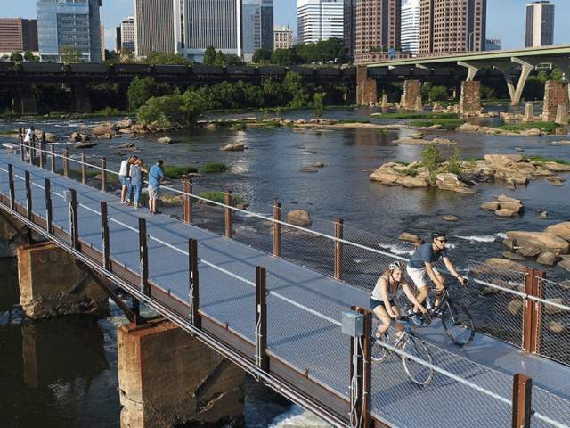 Biking at the Tyler Potterfield Memorial Bridge