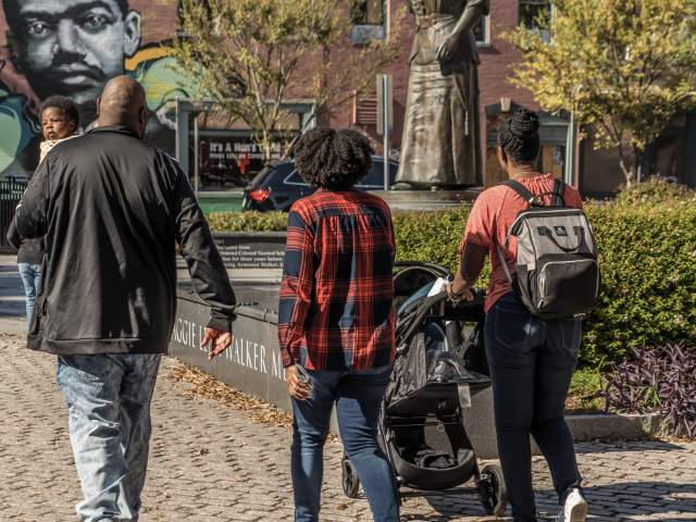 People walking by the Maggie L. Walker National Historic Site