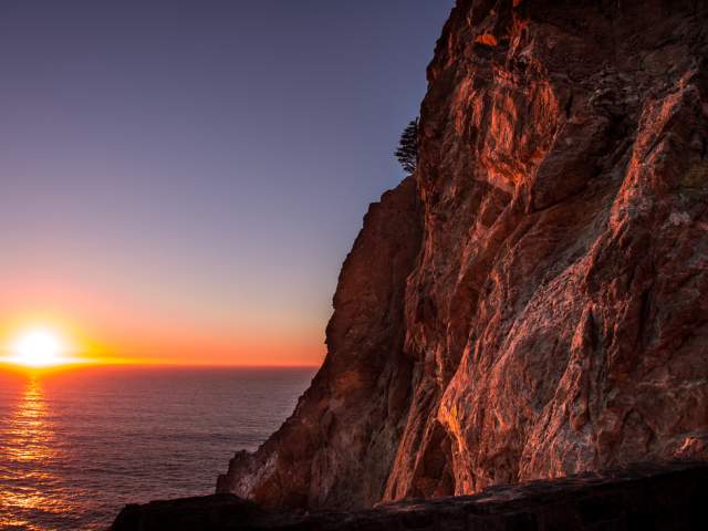 Sunset views at Devil's Slide Trail in Pacifica California