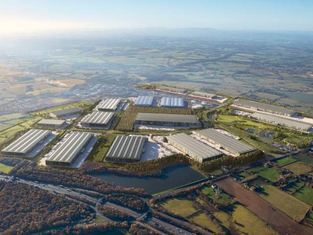 Birdseye view of factory