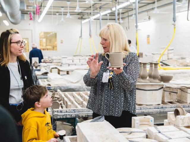 explaining the process to a mum and son