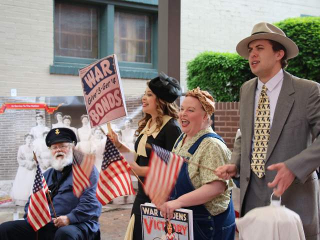 A reenactment of raising money for World War II as a part of the Sestercentennial celebration in St. Charles, MO in 2019