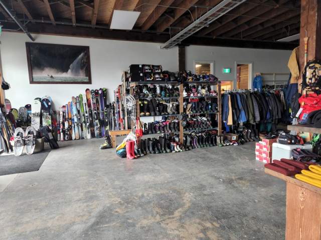 Sports gear on display