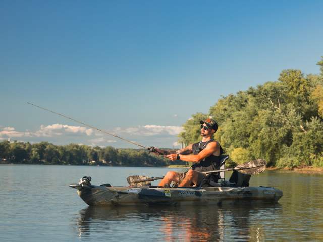 Picture of Vincent Stuter from Anglers Anchor as he sits in a kayak fishing on the beautiful Susquehanna River