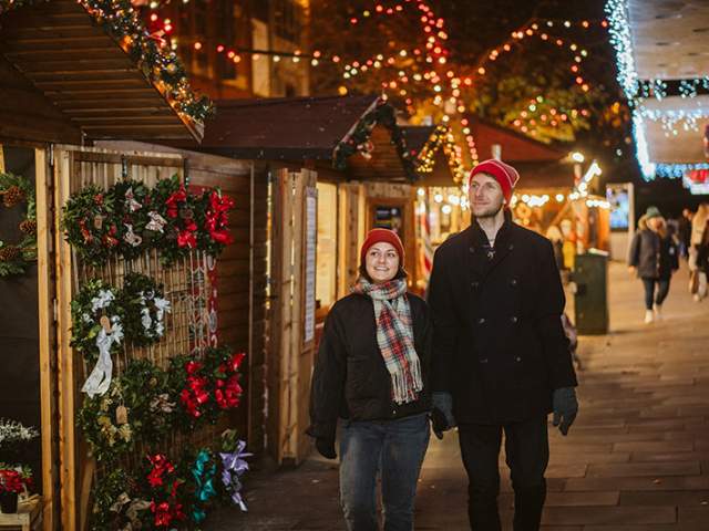 Couple at a Christmas Market