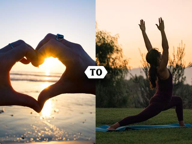 Heart Hand to Yoga Pose