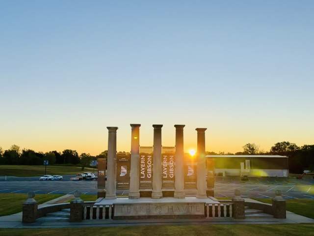 Pillars outside sports center