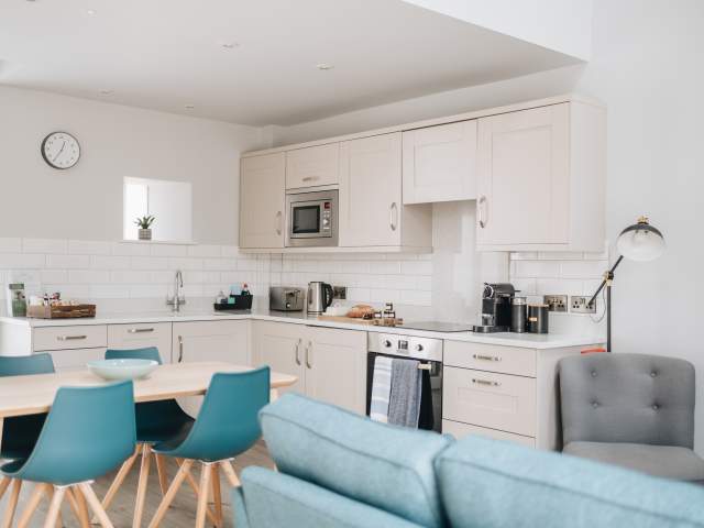 Kitchen in a light self-catering cottage