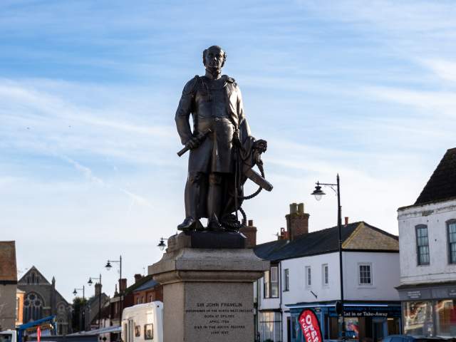 a statue of John Franklin in the centre of Spilsby