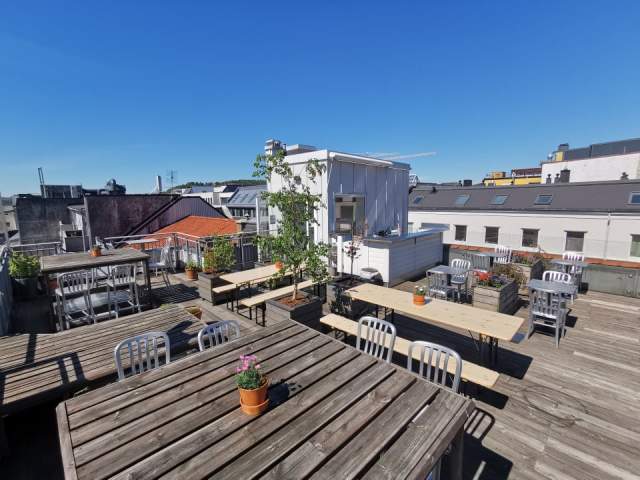 Uteserveringen på Restaurant Tilstede Mat og Mer i Kristiansand