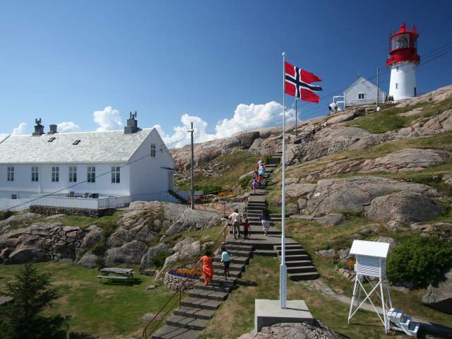 The lighthousekeepers house and the lighthouse at Lindesnes