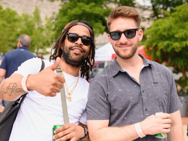 Two men in attendance at the Wine & Food Festival.