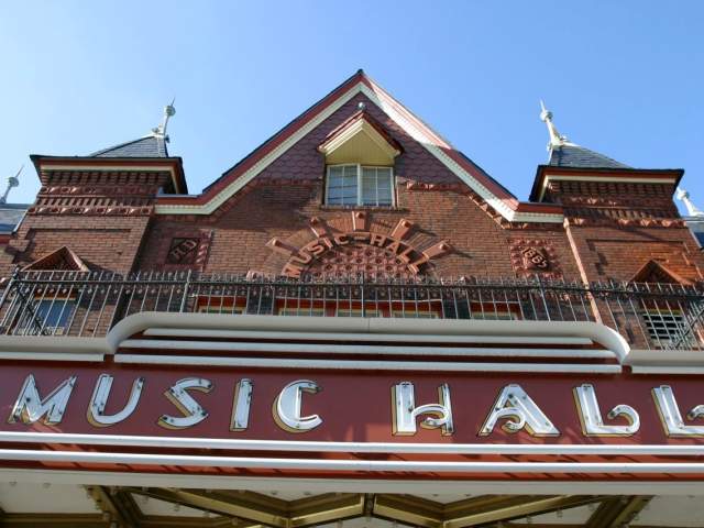 The exterior of the Tarrytown Music Hall.