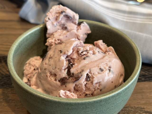Black cherry and chocolate chip icecream