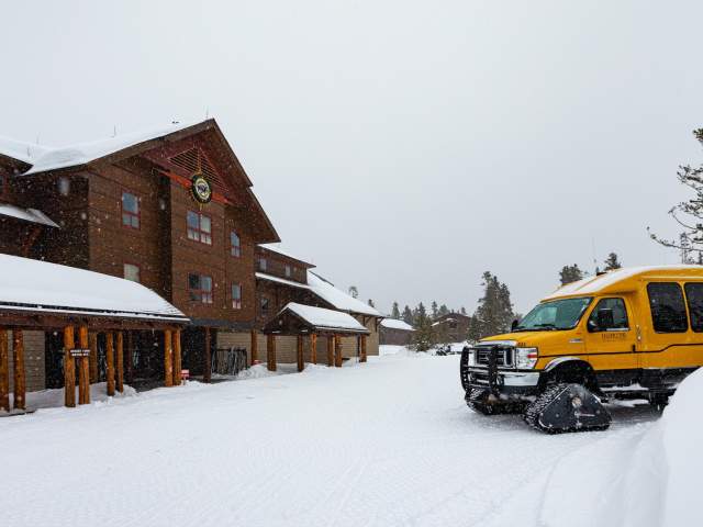 Old Faithful Snow Lodge during winter.
