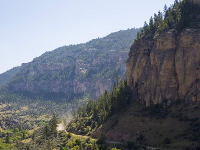 Beautiful canyon view at Cloud Peak Scenic Byway near Buffalo, Wyoming.