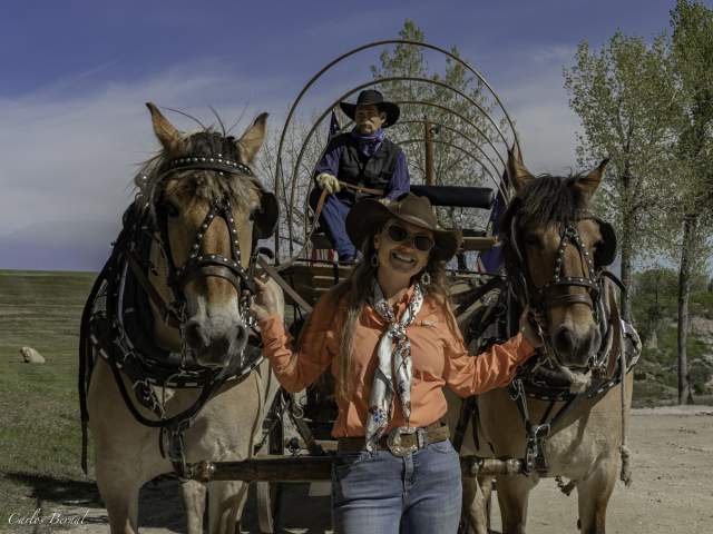My name is Ashlee Kintzler and I am a lifetime Wyomingite bringing 10 years of team driving experience to the beautiful and historic town of Buffalo, WY. My love for the Bighorn Mountains and the Buffalo community settled me here on Clear Creek about three years ago, with my two dogs and a growing herd of paint horses.

I grew up in Fremont County, Wyoming where my family's love for horses, both under saddle and under harness, inspired my passion to pursue this business. I am proud to roll a little extra western into our old west town of Buffalo! With the state beginning to show more and more turns towards progress, I am determined to play my part in preserving a piece of my family and Wyoming's heritage and culture by offering authentic western experiences by way of horse and wagon. 

MORE THAN A WAGON BUSINESS - Growing up, horses - both under harness and under saddle - became a lifeline to my heritage. My grandmother's love for her horses and my father's love for driving them instilled in me a hard-wired desire to honor them both through my inherited passion for the animal. Namesake, Dorothy Mae Stables, LLC was formed in honor of my late grandmother, which houses my business, and the many close-calls my father has encountered with the Lord encouraged me to launch Moon Hitch Wagon Co. while he is still here to bear witness to an extension of himself through his daughter. This dream was born out of loss, and fear of losing. I believe I have created a unique service of providing exceptional consumer experiences, dedicated to nostalgic stimulation and authenticity. Through my heritage and passion for hospitality, I serve the public, with a heart full of honor and tradition.
"Honor thy father and thy [grand]mother," Commandment 5, Exodus 20:12

We offer all-inclusive history and community-focused experiences every Wednesday-Monday, May through September, specifically in Buffalo, WY.