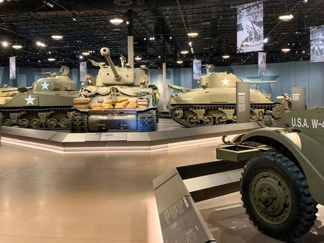 military tanks inside the National Museum of Military Vehicles, a stop in Dubois Wyoming