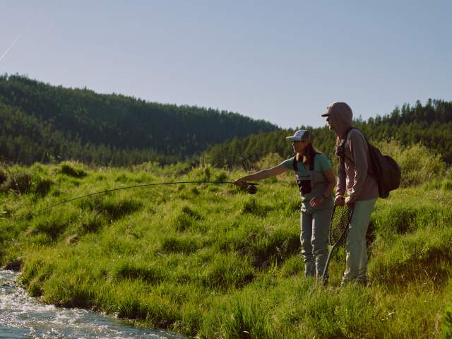 Fishing on a dude Ranch.
