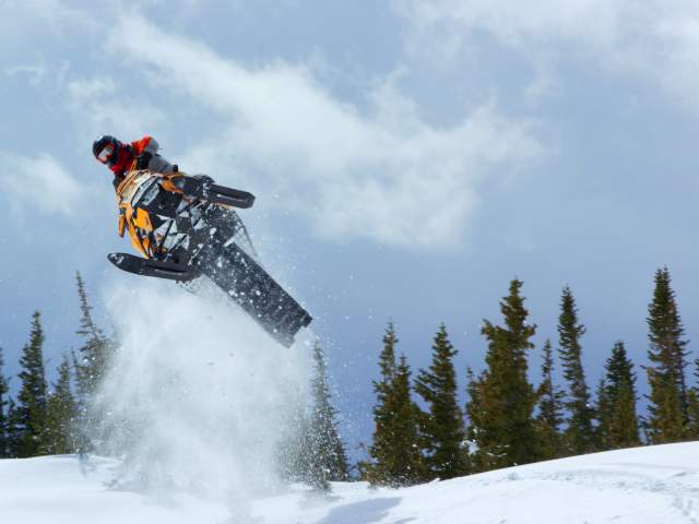 Snowmobiling Snowy Range