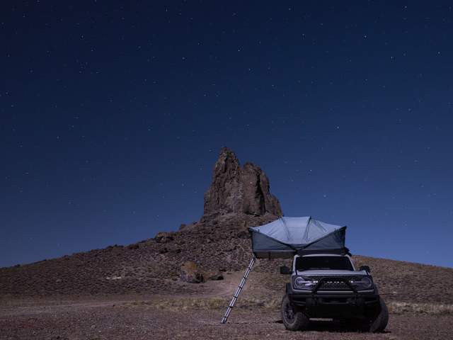 Camping at Boars Tusk of the Red Dessert in Sweetwater County