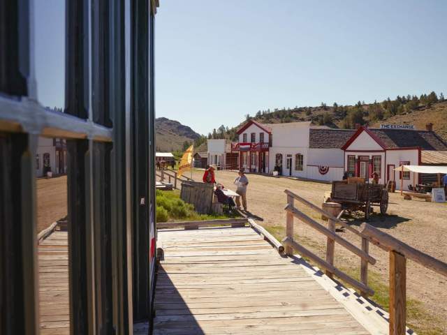 Guests visiting South Pass City, a famous Wyoming Ghost Town, during historic Gold Rush Days.