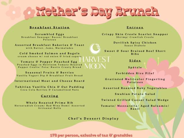 Mother's Day Brunch at Harvest Moon