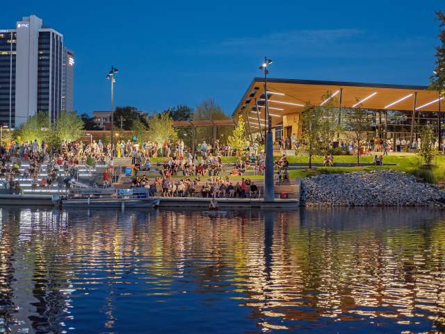 Promenade Park shines at night
