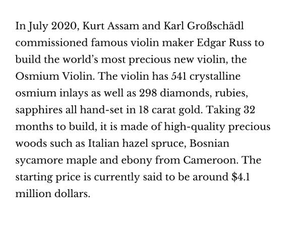 Osmium Violin Shortened Description