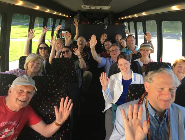 A group of seniors on a bus