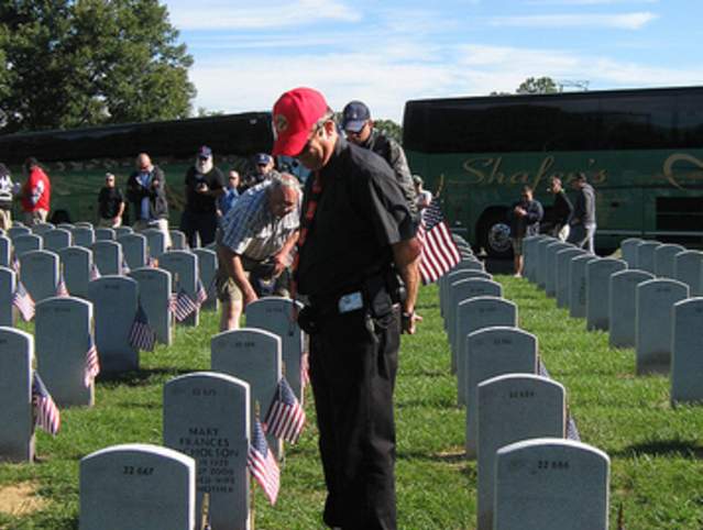 Military Reunion group touring Quantico National Cemetery