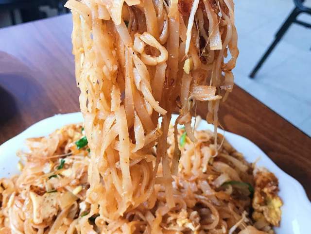 Pad Thai dish at Mahnin, a Burmese and Thai restaurant