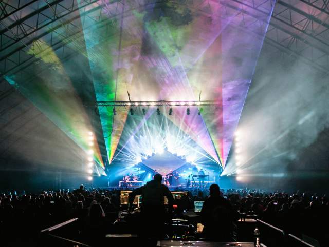 Light show at a Pink Droyd concert