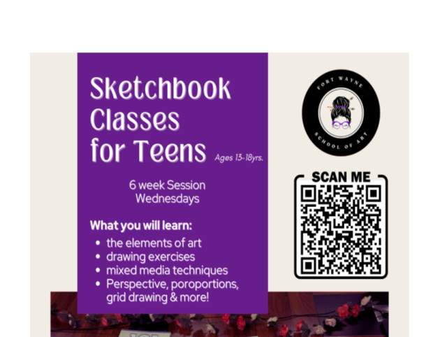 After school drawing class for teens, Wednesdays