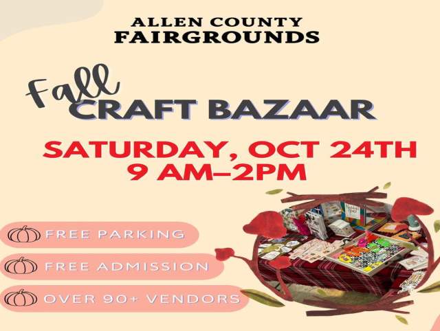 Promotion image for the Allen County Fairgrounds Fall Craft Bazaar