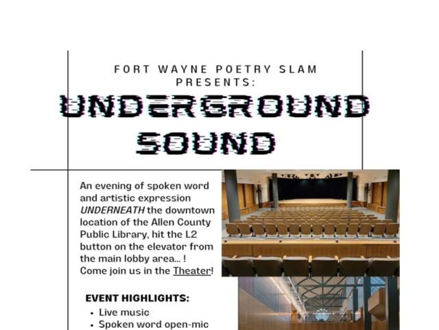 Promotional image for the Fort Wayne Poetry Slam & Open-mic