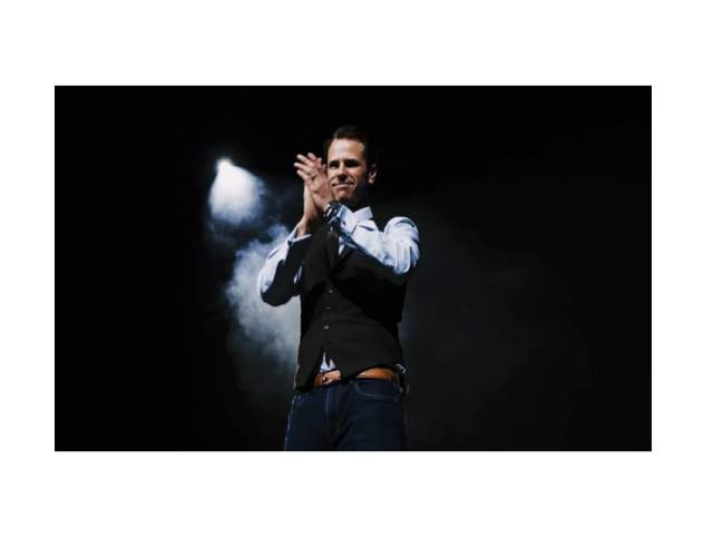 Greg Jackson performing in promotion for History That Doesn't Suck