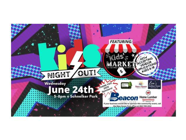 Promotion image advertising Kids Night Out on June 24