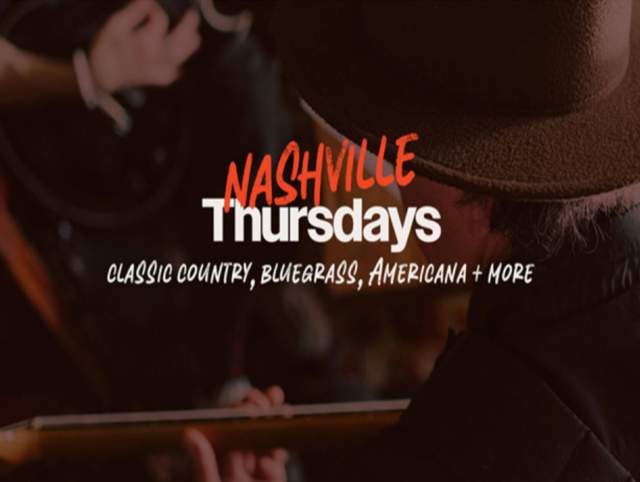 Event title overlaid on a picture of a guitar player in a cowboy hat