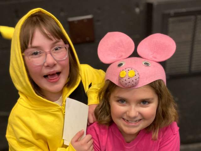 Young children dressed up